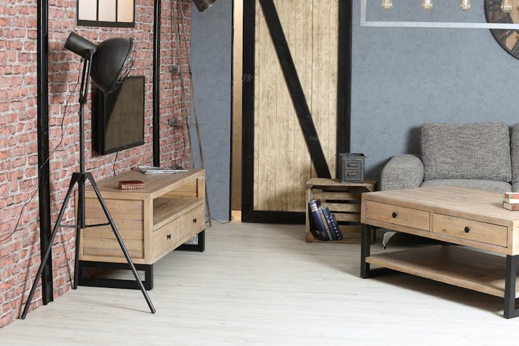 Petit meuble tv en bois recyclé AUCKLAND