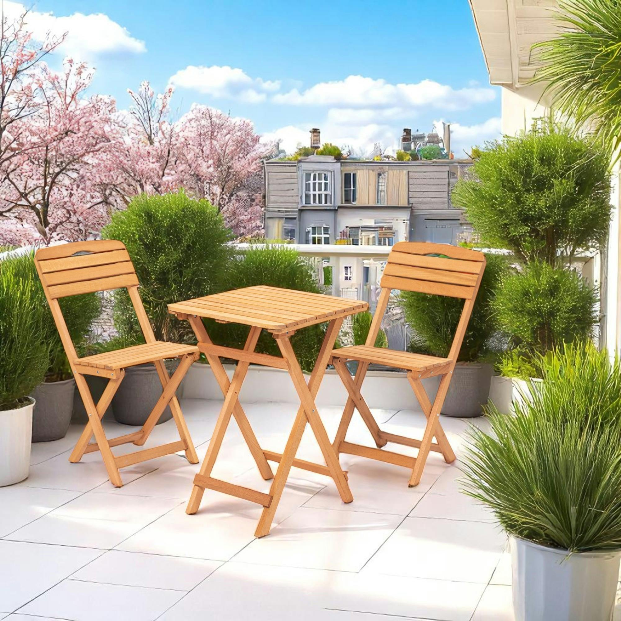 Petit salon de jardin 2 places - pliant, compact SORA