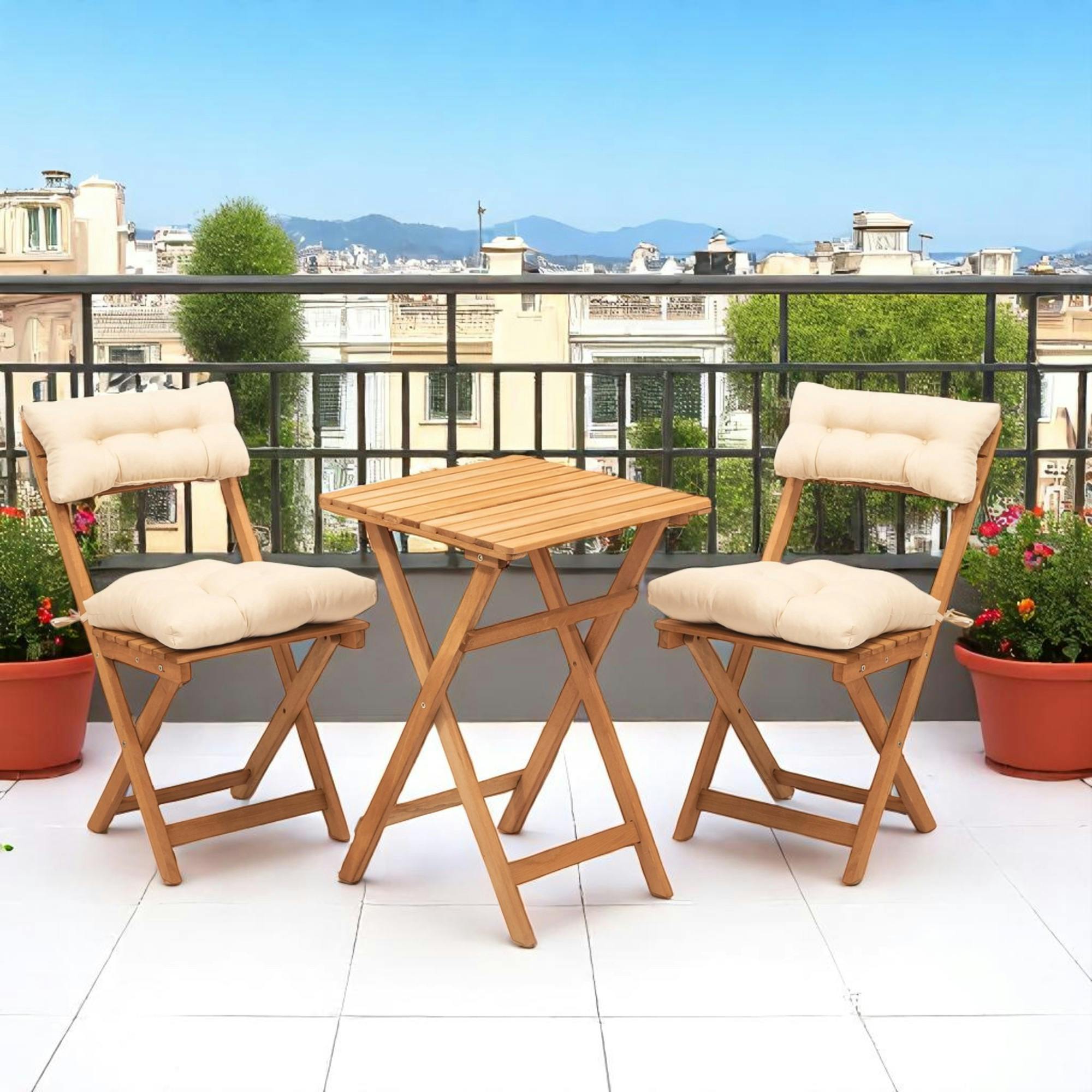 Petit salon de jardin 2 places - pliant, confort SORA