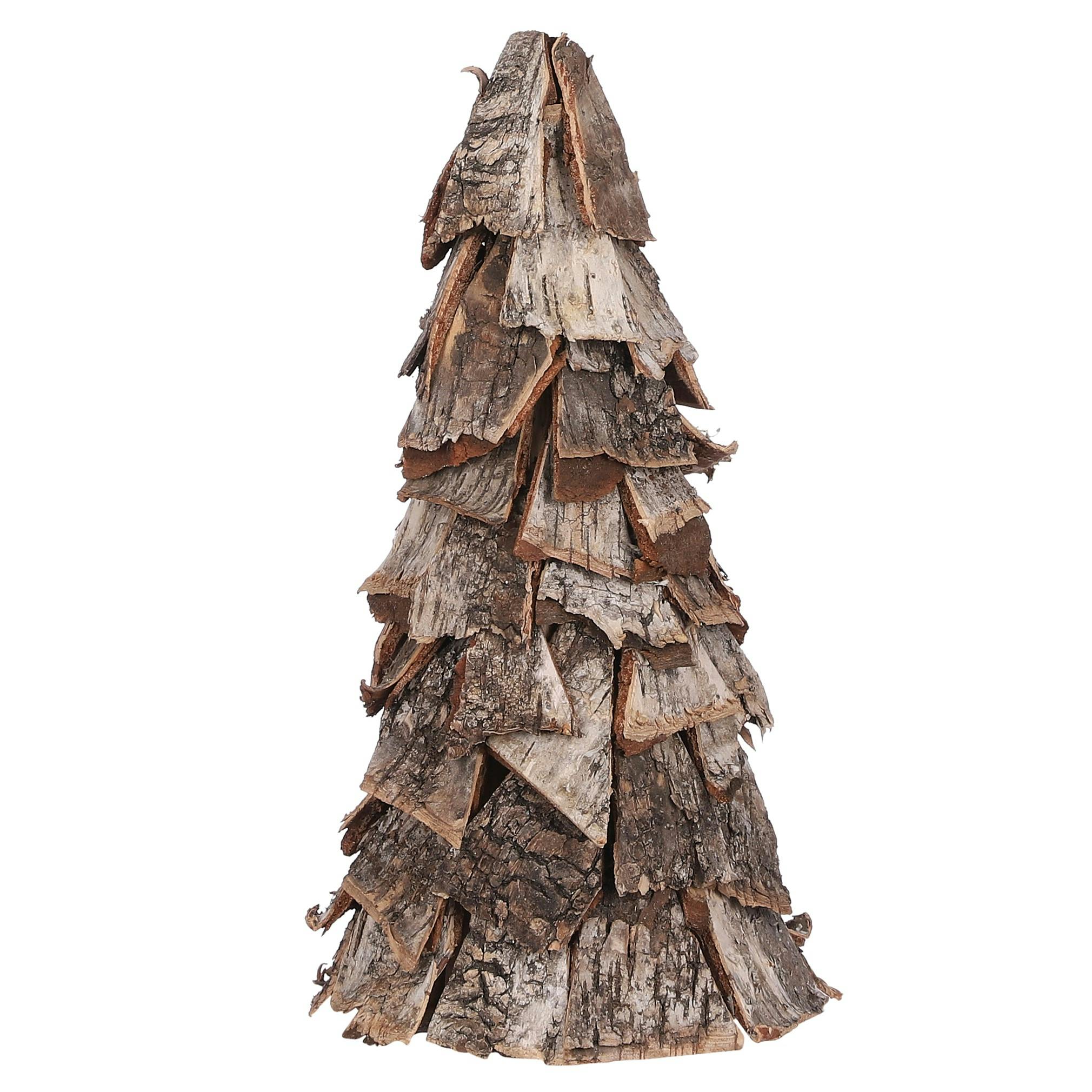 Petit sapin de Noël en bois brun 37 cm