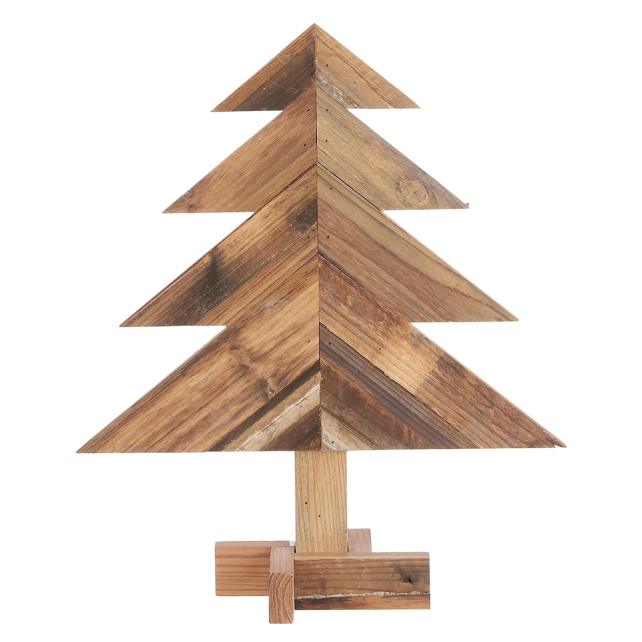 Petit sapin de Noël en bois recyclé 50 cm