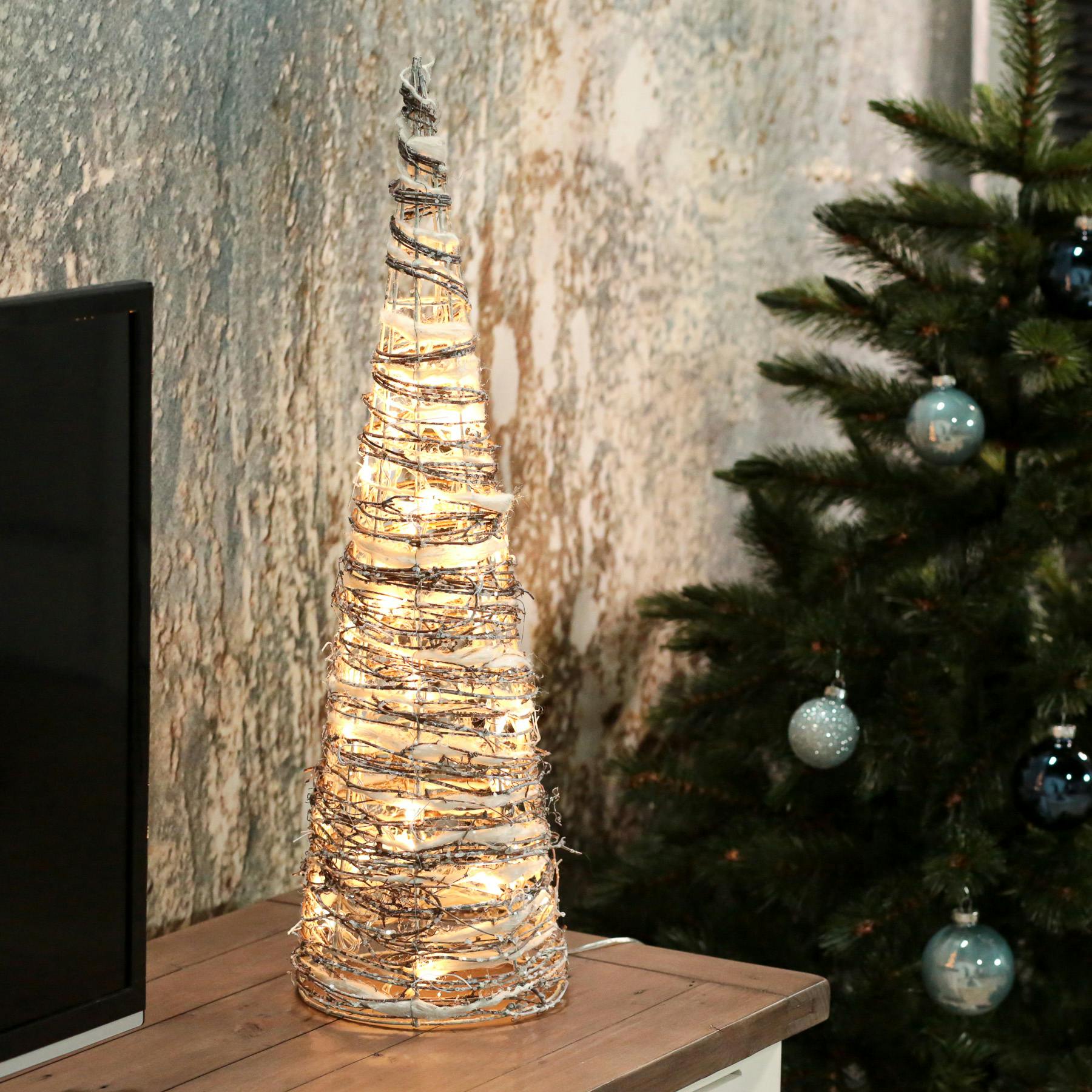 Petit sapin de Noël moderne lumineux H 60 cm