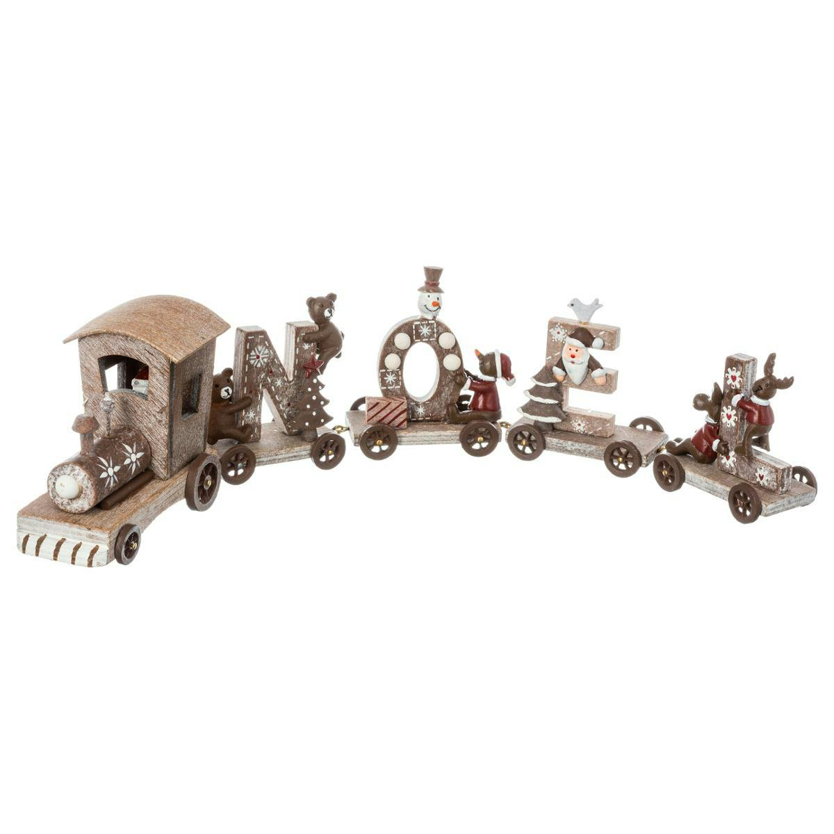 Petit train de Noël en bois 44 cm