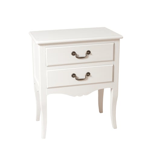 Petite commode blanche 2 tiroirs MARIE