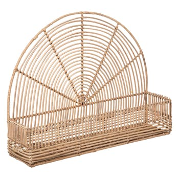 Petite étagère murale en rotin 48 cm