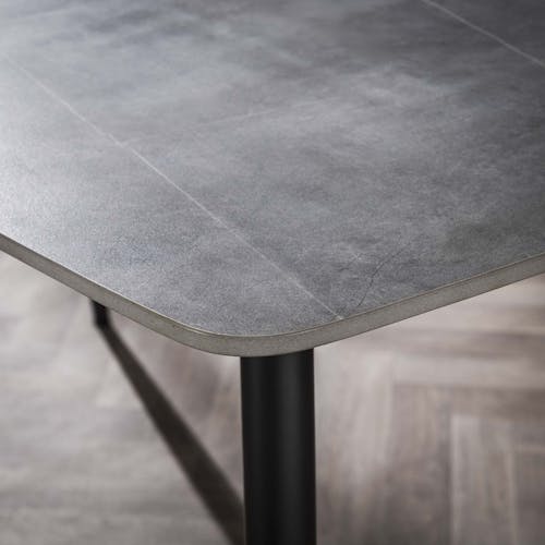 Petite table à manger en céramique grise 140 cm GALWAY