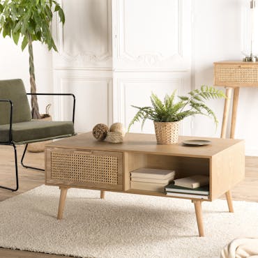 Petite table basse avec cannage PALMA