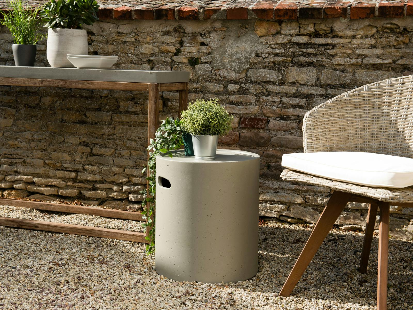 Petite table basse de jardin béton HERCULE