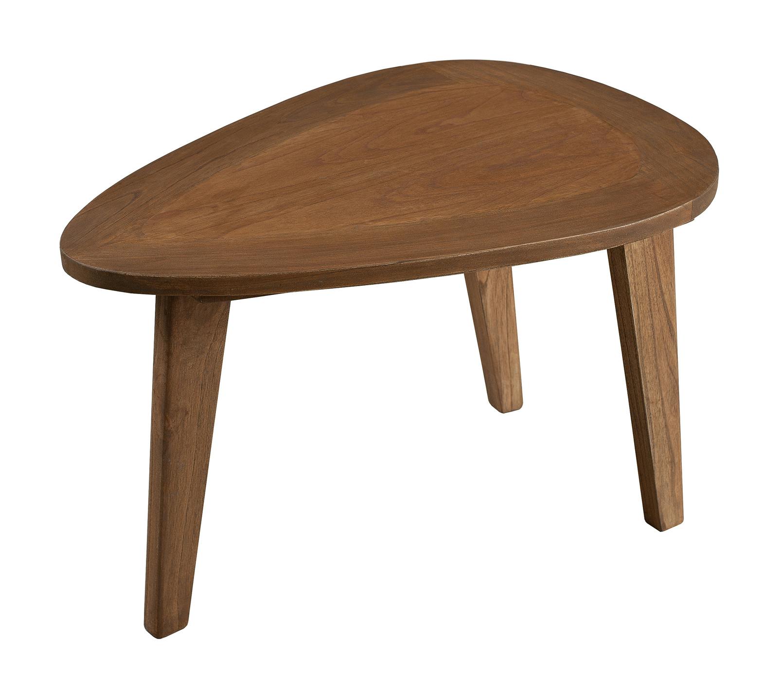 Petite table basse galet bois cannelle 64x44x42 FANNY