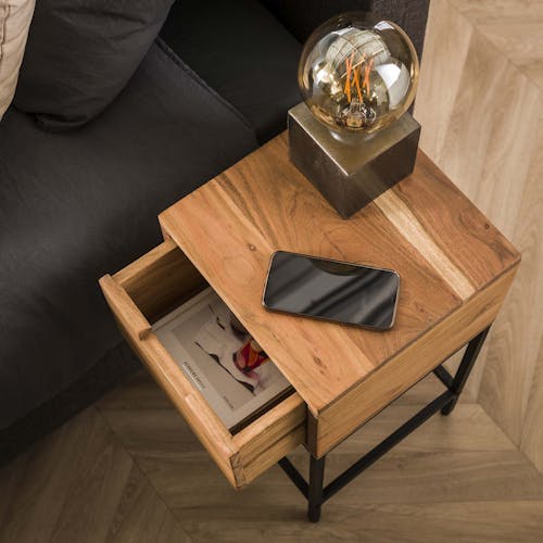Petite table de chevet en bois 1 tiroir MELBOURNE