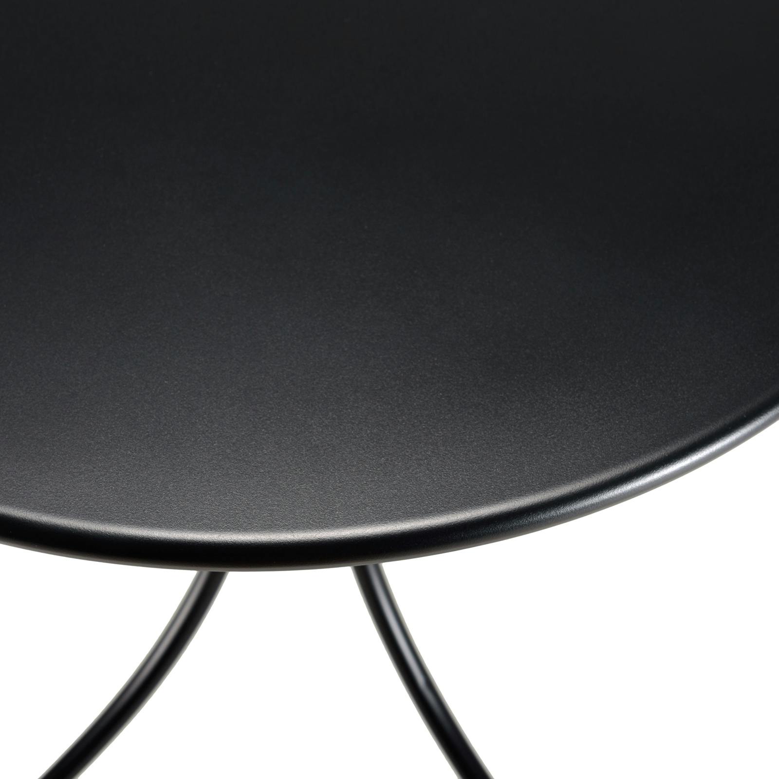 Petite table de jardin métal noir forme ronde D70 cm GIJON | Tables à ...