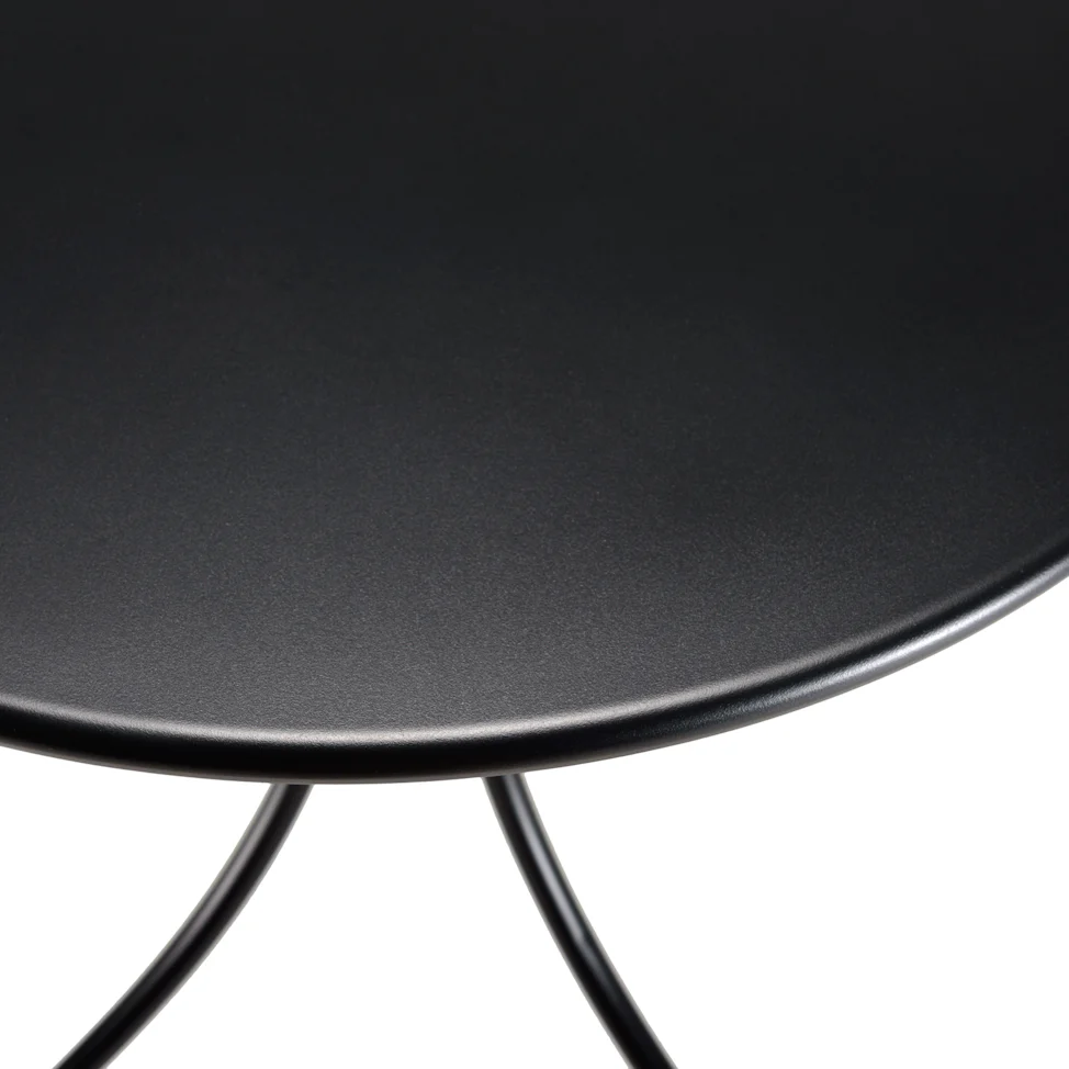 Petite table de jardin métal noir forme ronde D70 cm GIJON | Tables à ...