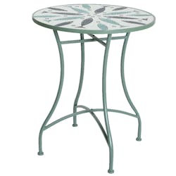 Petite table de jardin ronde en mosaïque motif poisson D. 60 cm GRENADE