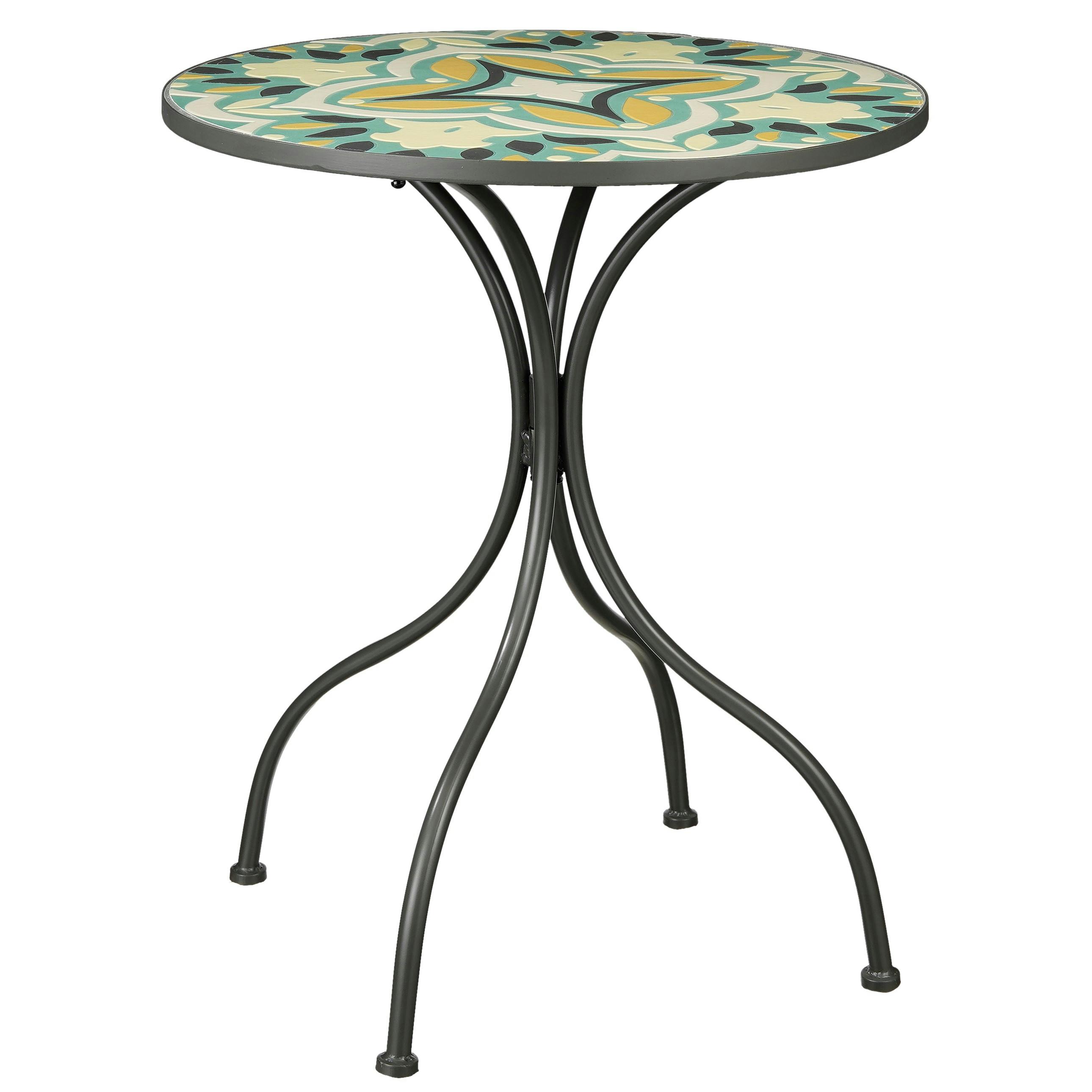Petite table de jardin tons vert et jaune D 61 cm GRENADE
