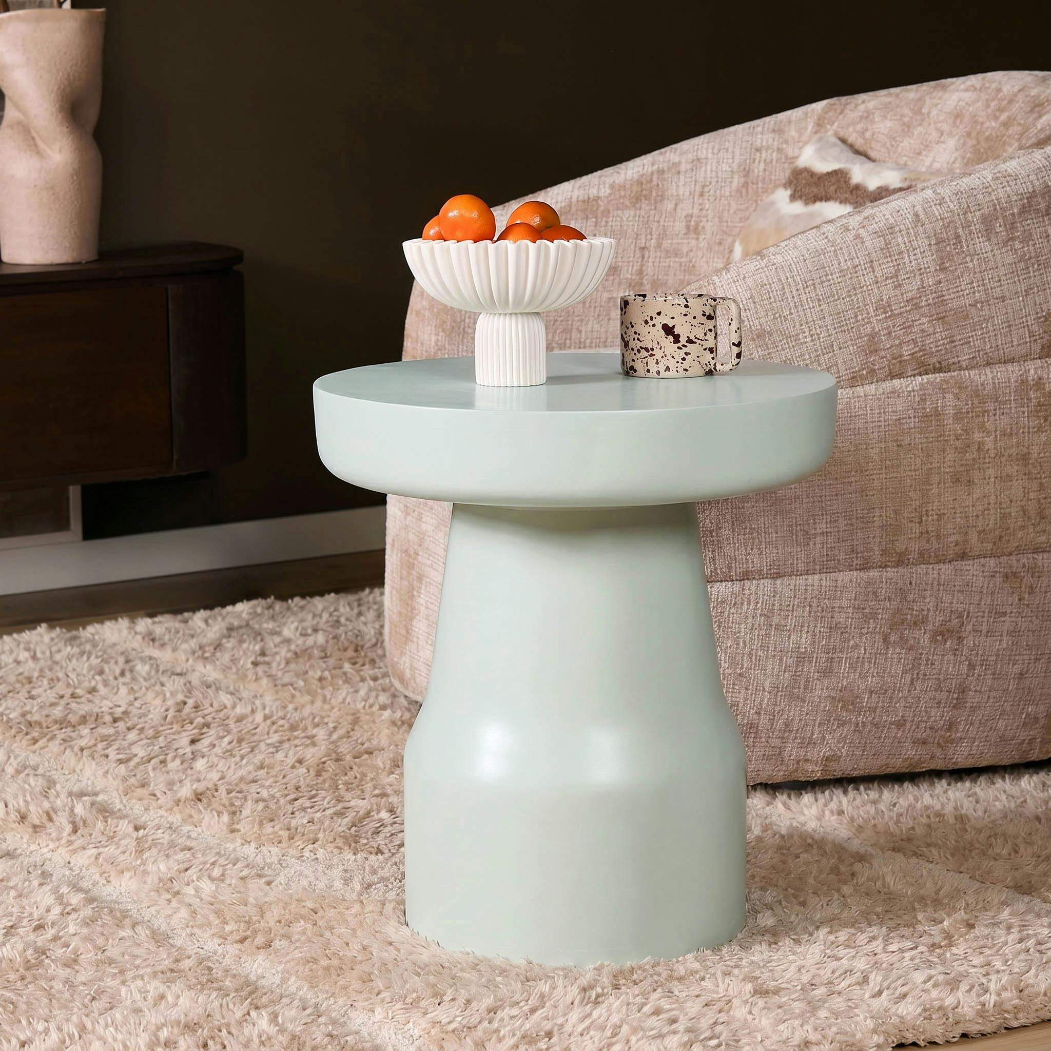 Petite table de salon en bois vert clair 42 cm DUOMO