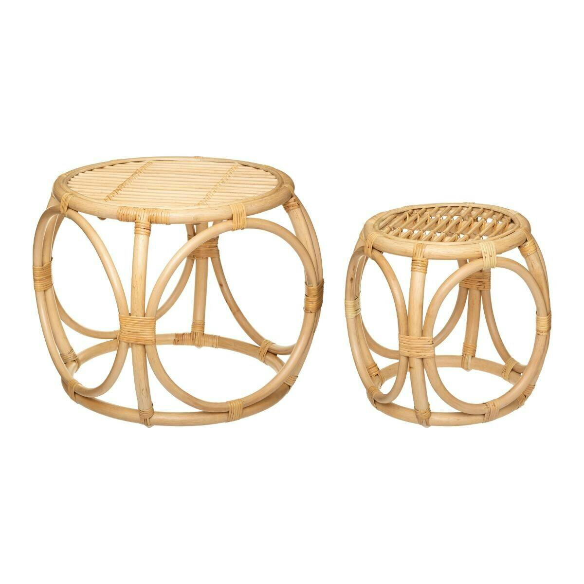 Petite table de salon en rotin (lot de 2) GÊNES