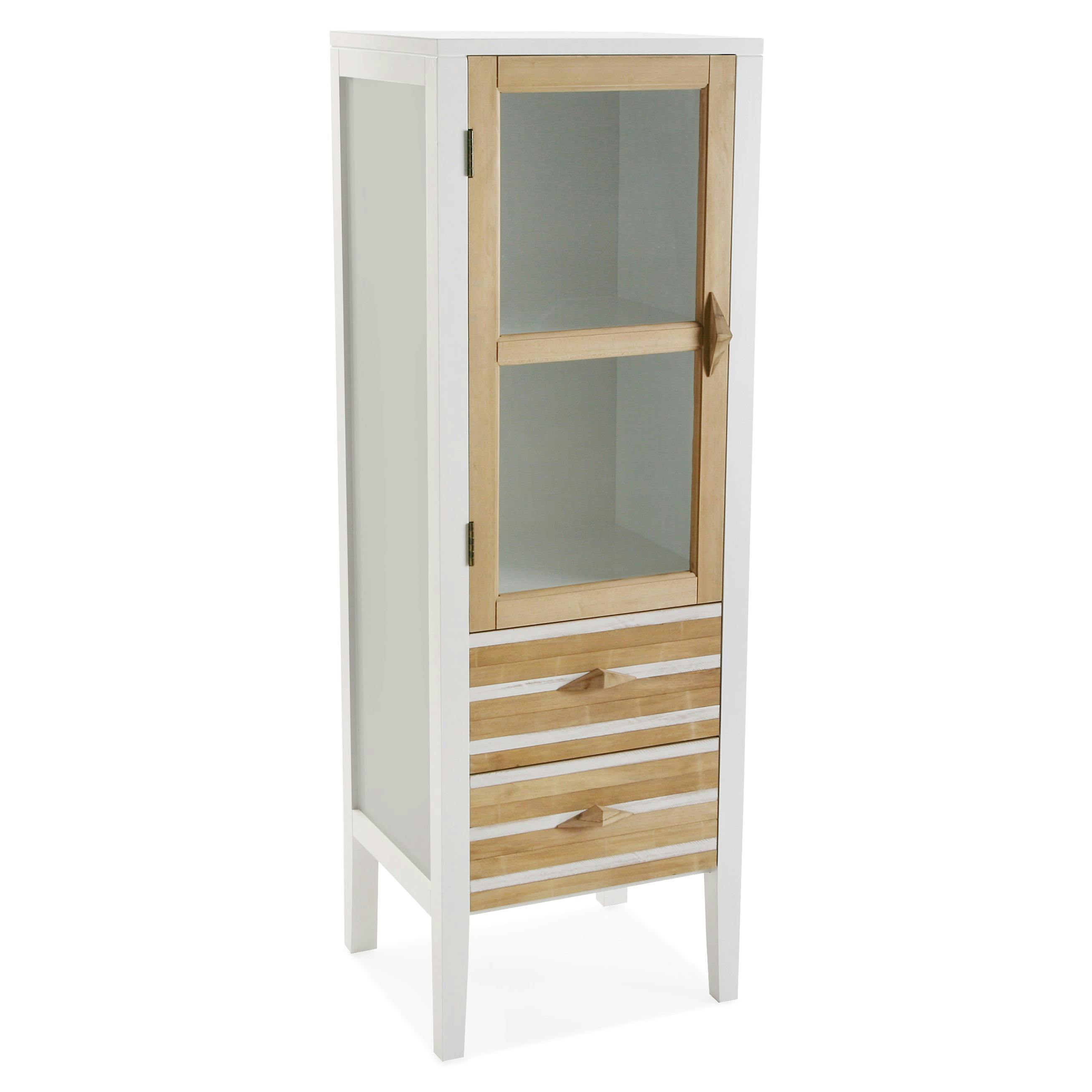Etagere vitrine en bois blanc style bord de mer