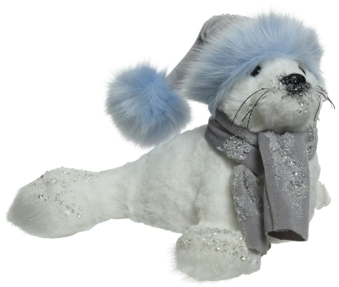 Phoque peluche de Noël 22 cm