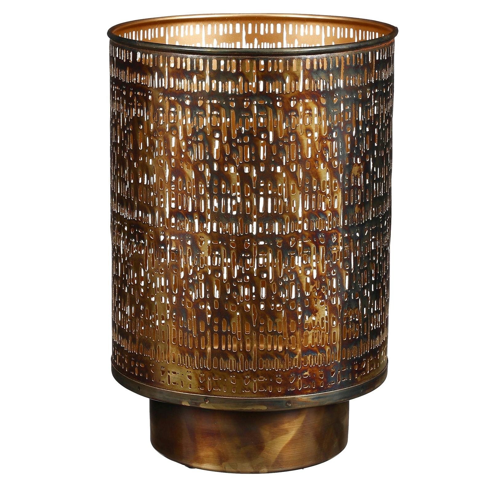 Photophore bougie ajouré, or antique