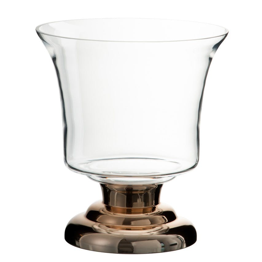 Photophore en verre pied or petit modèle ref.30022879