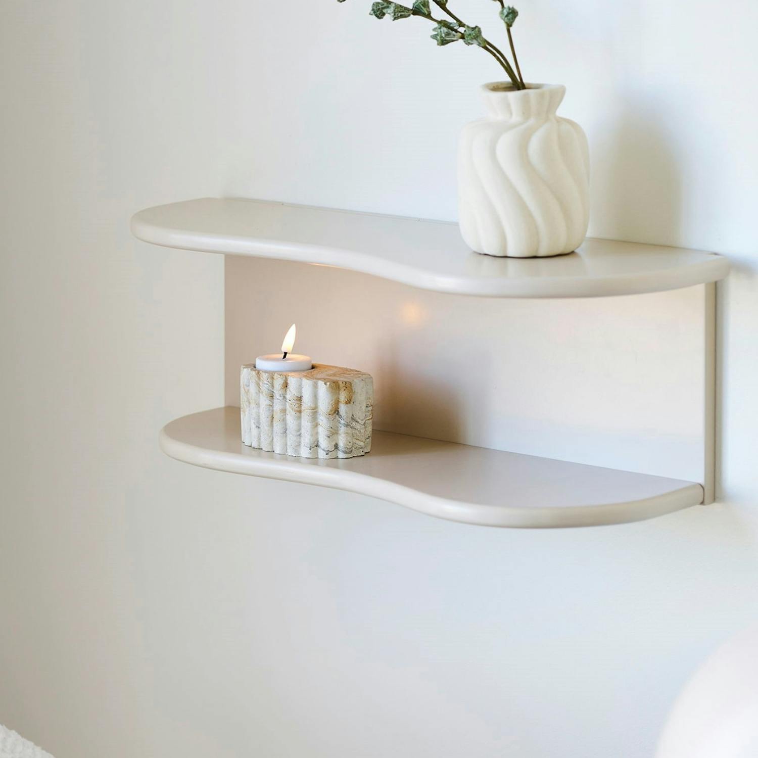 Photophore moderne en ciment tons chauds