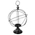 Photophore rond forme Globe en métal noir avec 1 bougeoir en verre 25xH40cm