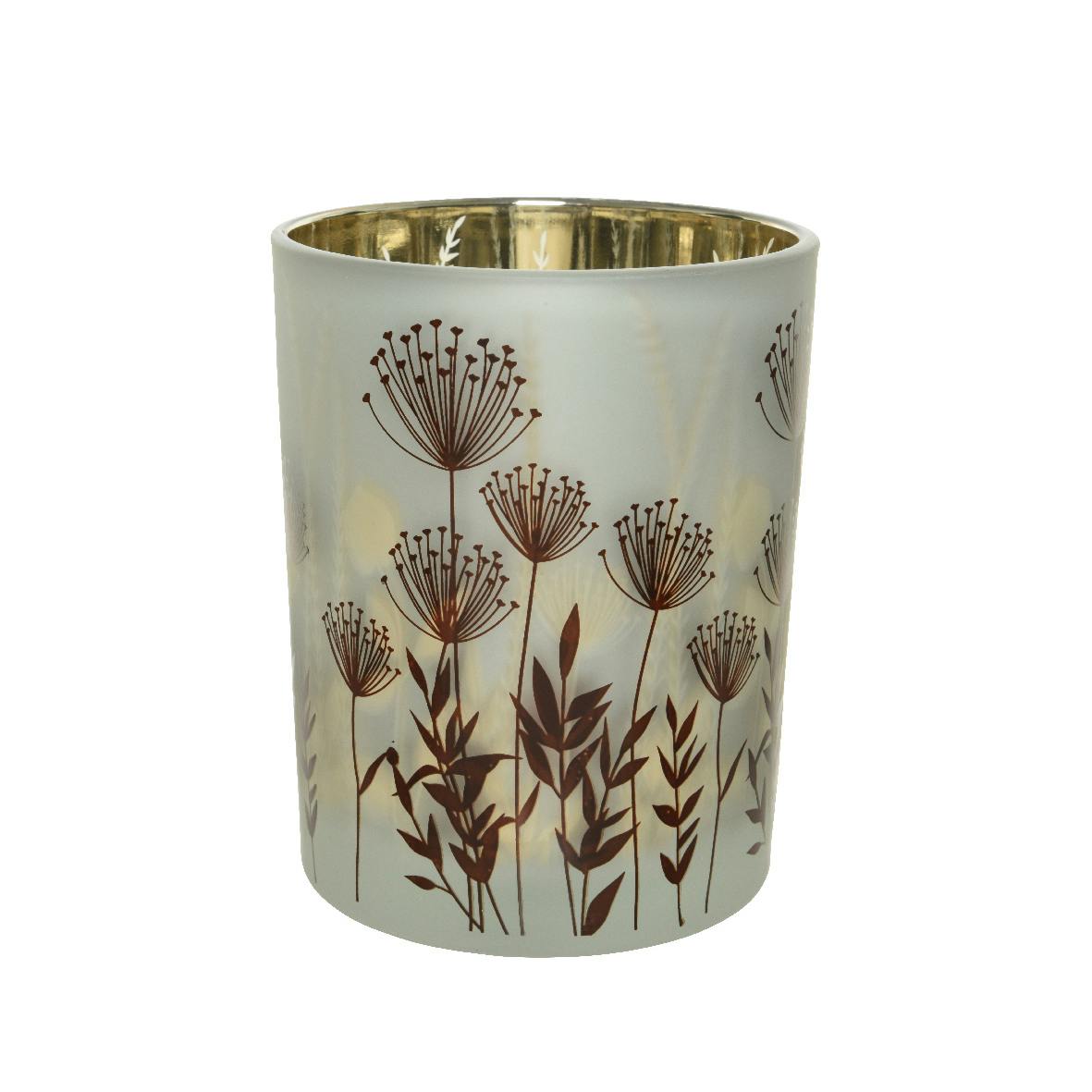 Photophore verre rond Amarantes 12,5 cm