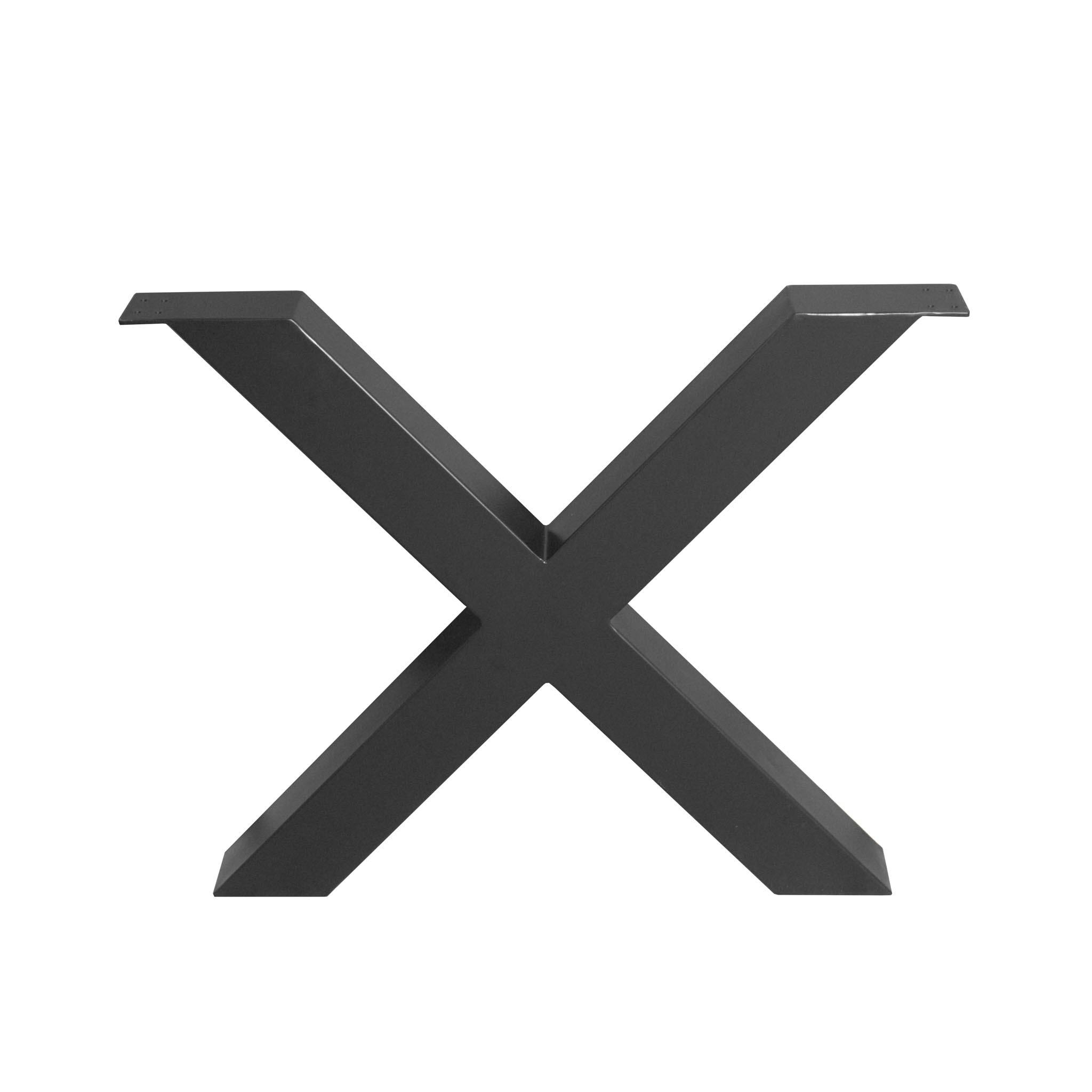Pieds de table métal noir en X pour table rectangulaire (lot de 2) RALF