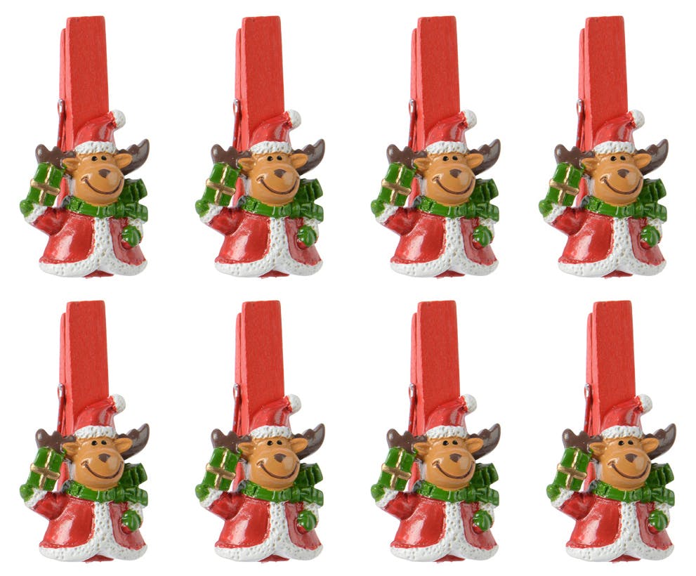 Pinces (x8) de Noël Père Noël