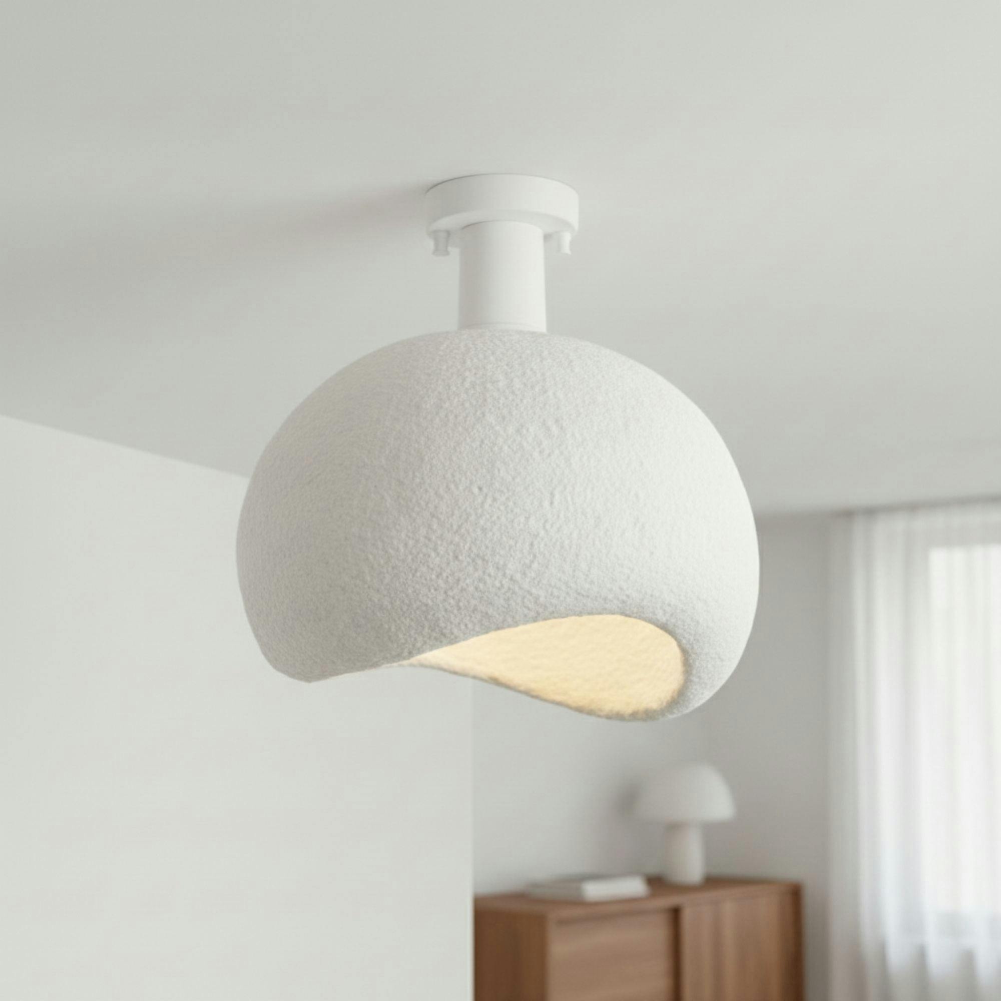 Plafonnier blanc design organique 34 cm NOXIS