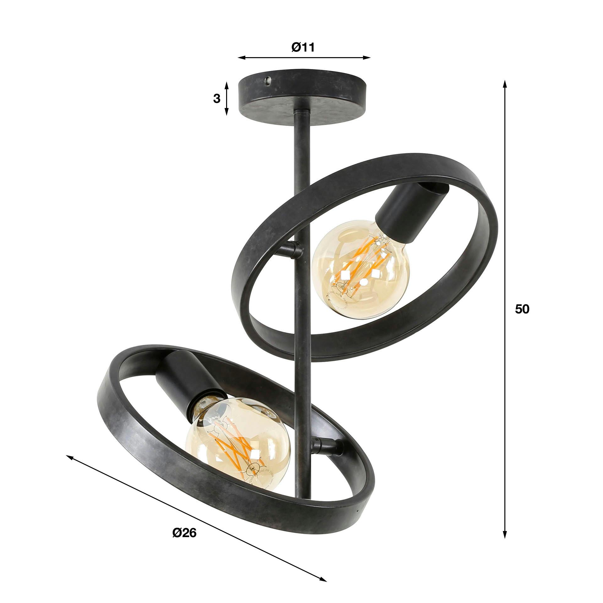 Plafonnier design 2 anneaux RALF