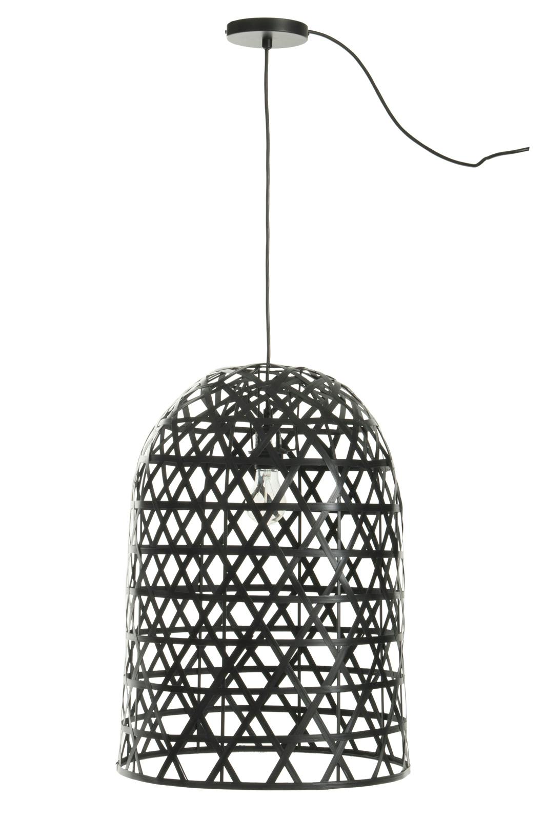 Plafonnier en bambou noir tressé D42cm