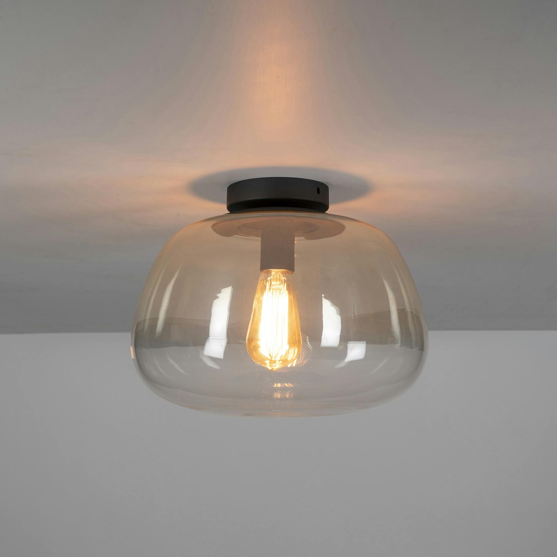 Plafonnier en verre ambré style organique NIAGARA