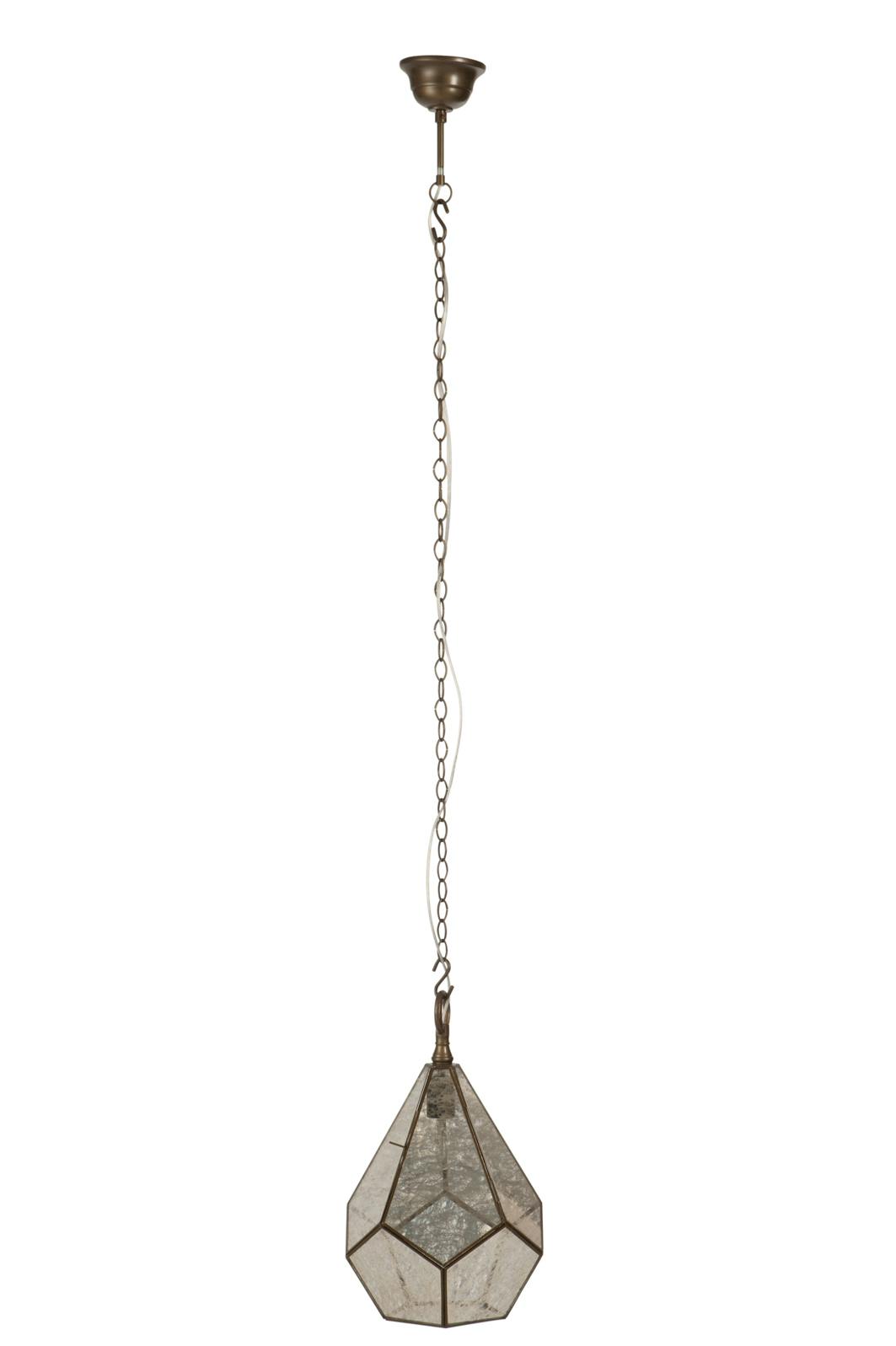Plafonnier géométrique en verre et métal D26H43cm