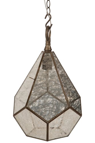 Plafonnier géométrique en verre et métal D26H43cm