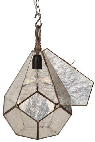 Plafonnier géométrique en verre et métal D26H43cm