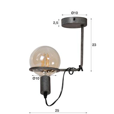 Plafonnier industriel baladeuse 1 lampe RALF