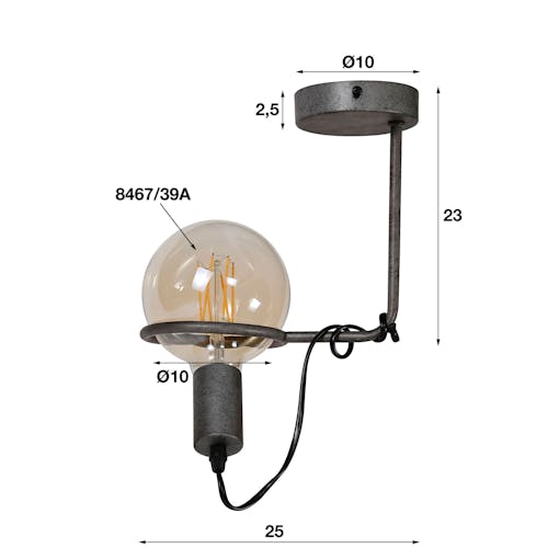 Plafonnier industriel baladeuse 1 lampe RALF