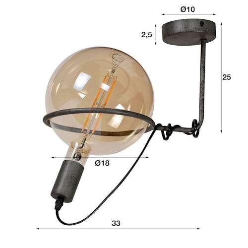 Plafonnier industriel baladeuse 1 lampe XL RALF