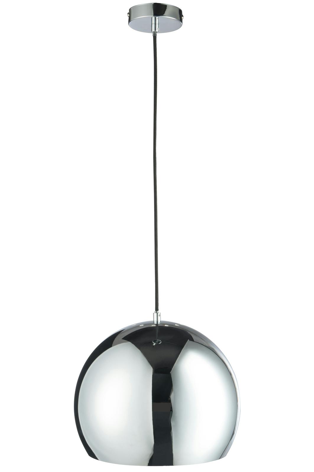Plafonnier tendance boule métal argenté D30 H120cm