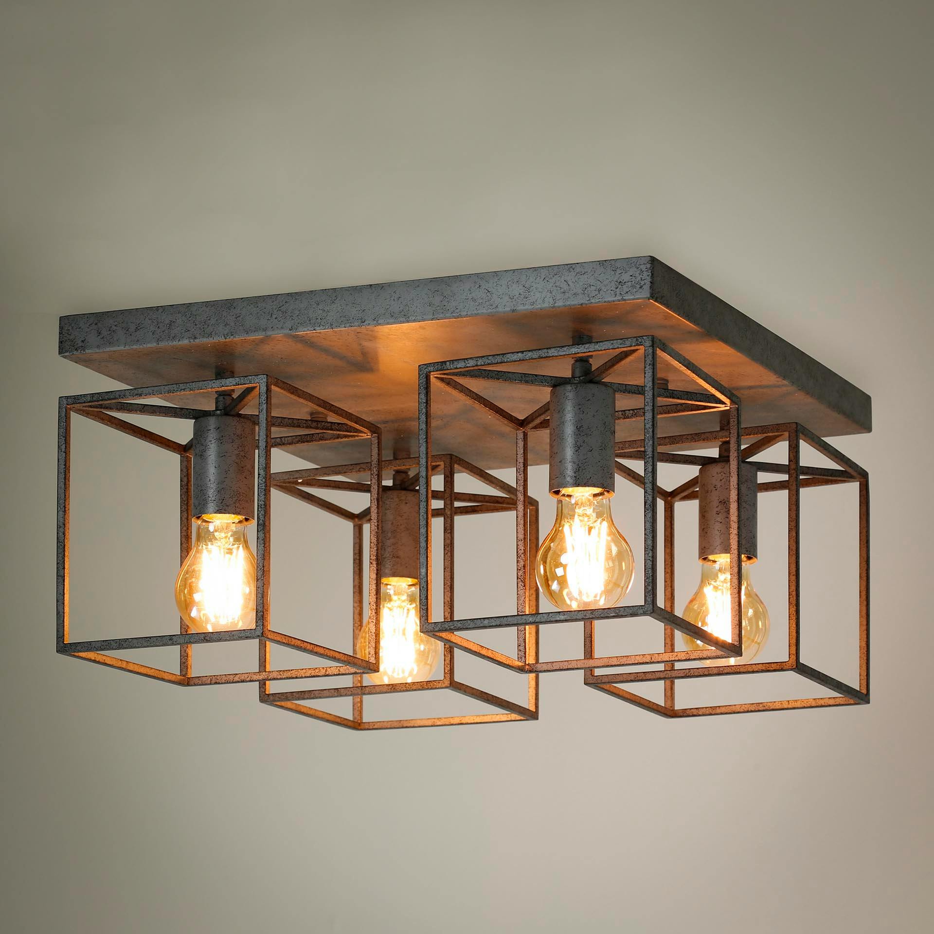Plafonnier vintage 4 cubes RALF