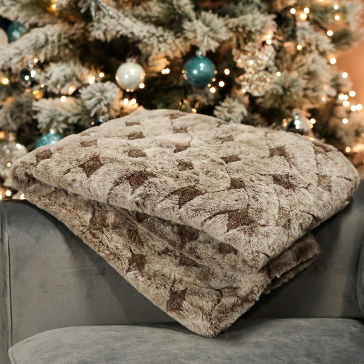 Plaid 130 x 170 cm gris vert