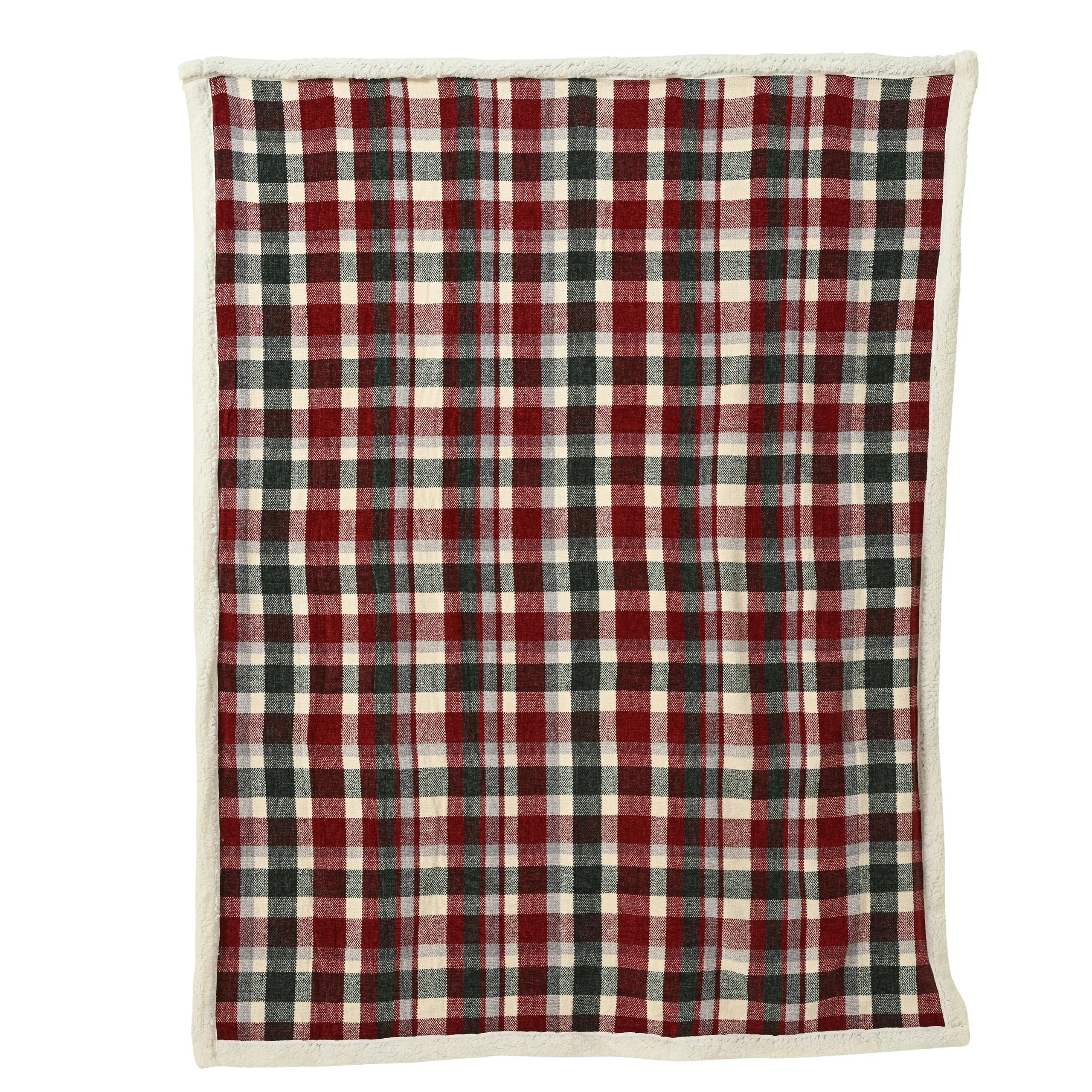 Plaid à carreaux rouges et noirs 170 x 130 cm