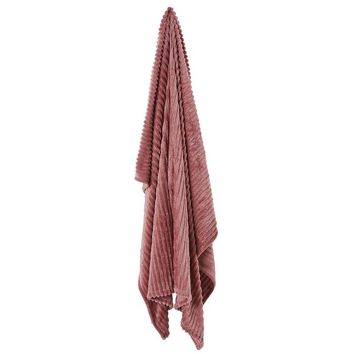 Plaid à côtes rose clair 160x130 cm