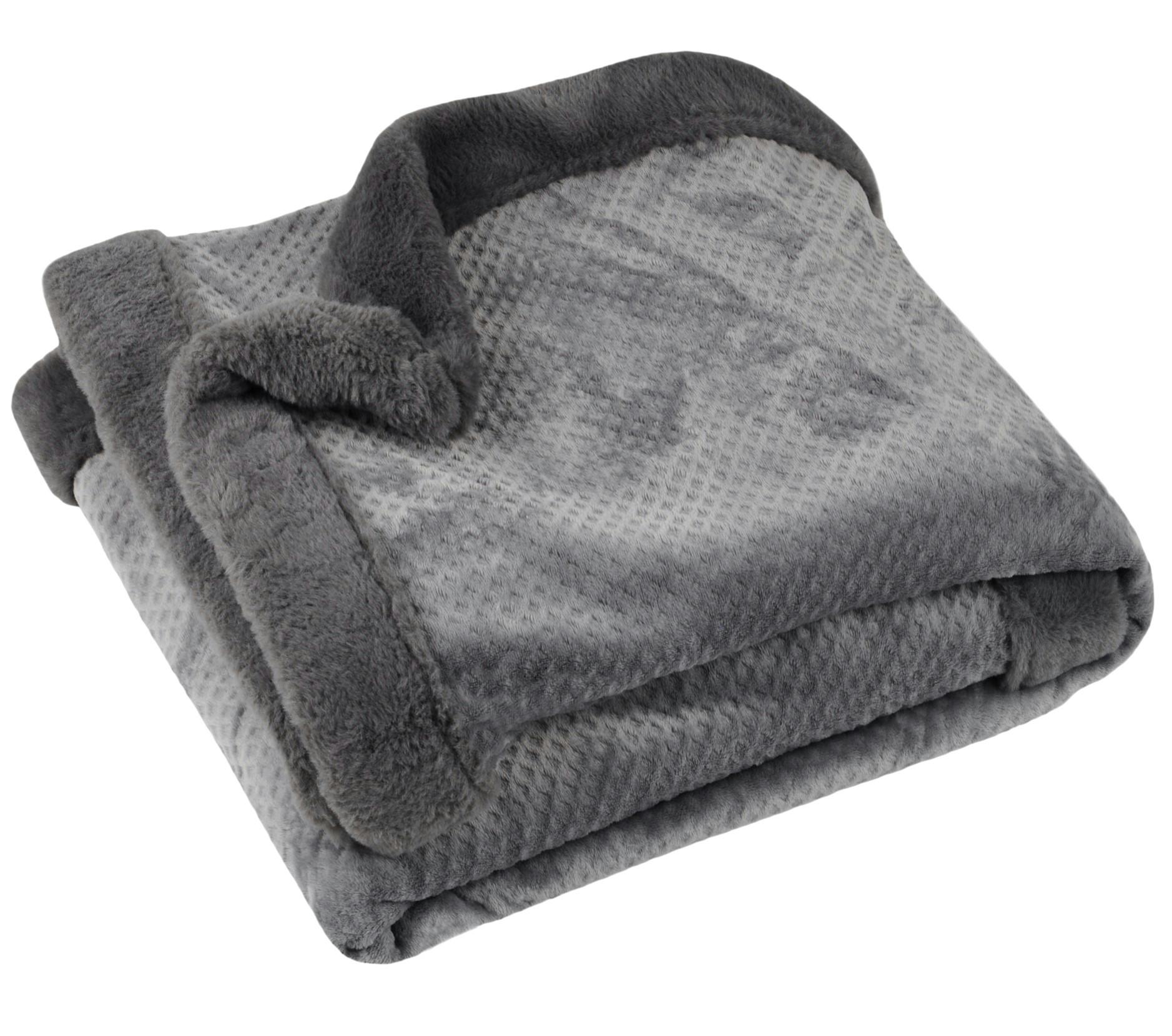 Plaid anthracite 130x160cm FLUFF