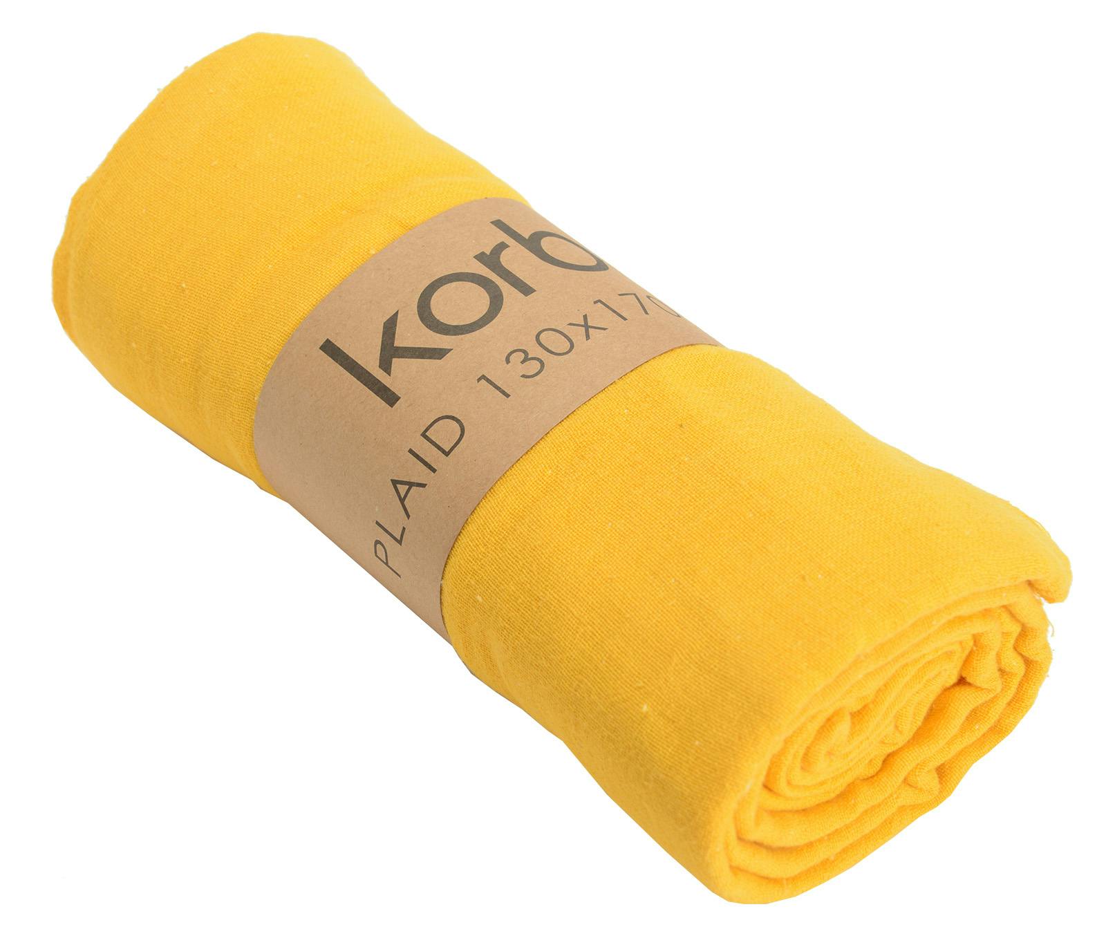 Plaid bicolore jaune 130 x 170 cm