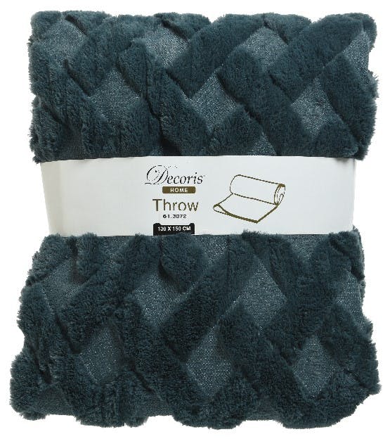Plaid bleu-gris losanges relief