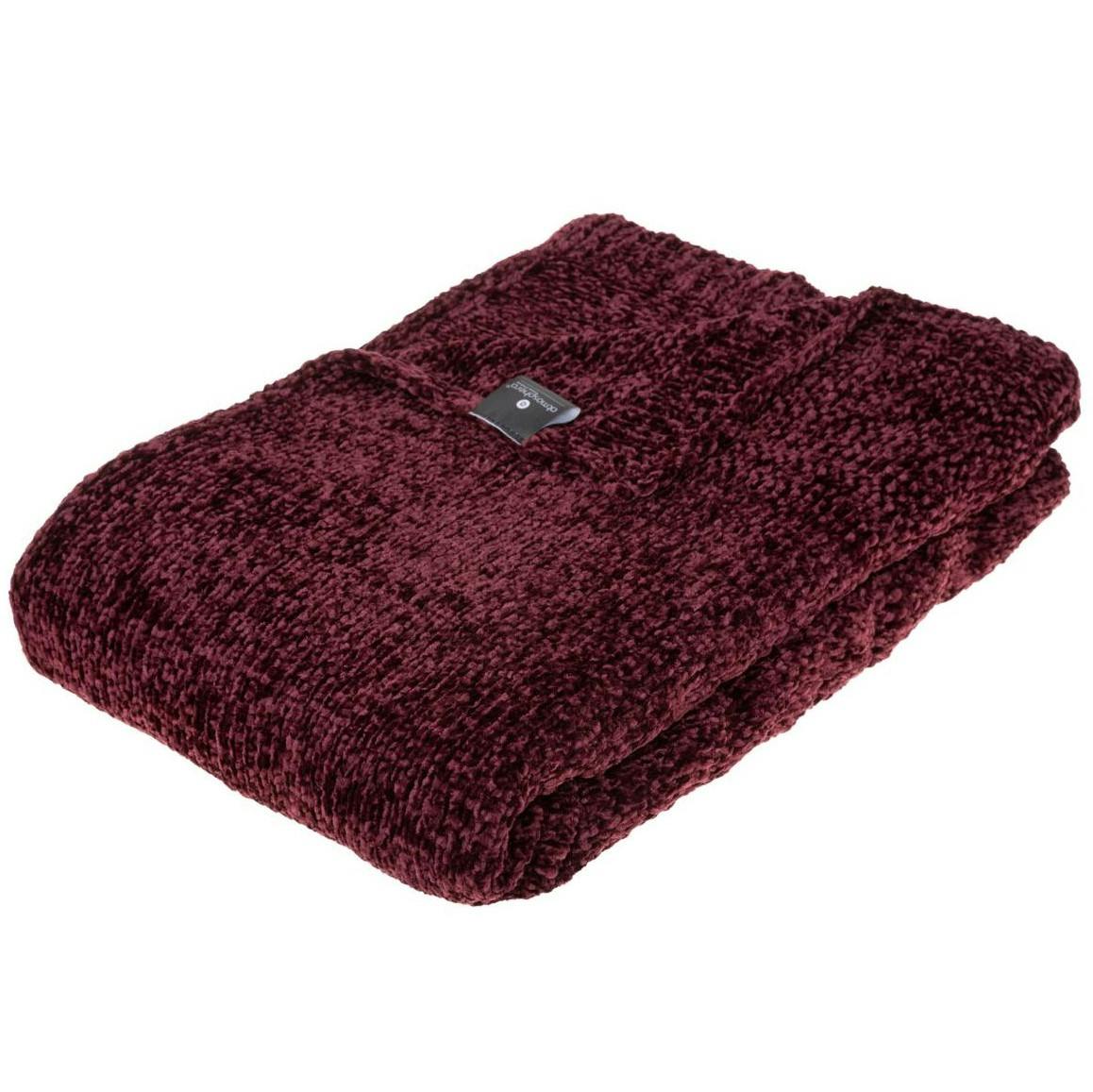Plaid chenillé couleur prune