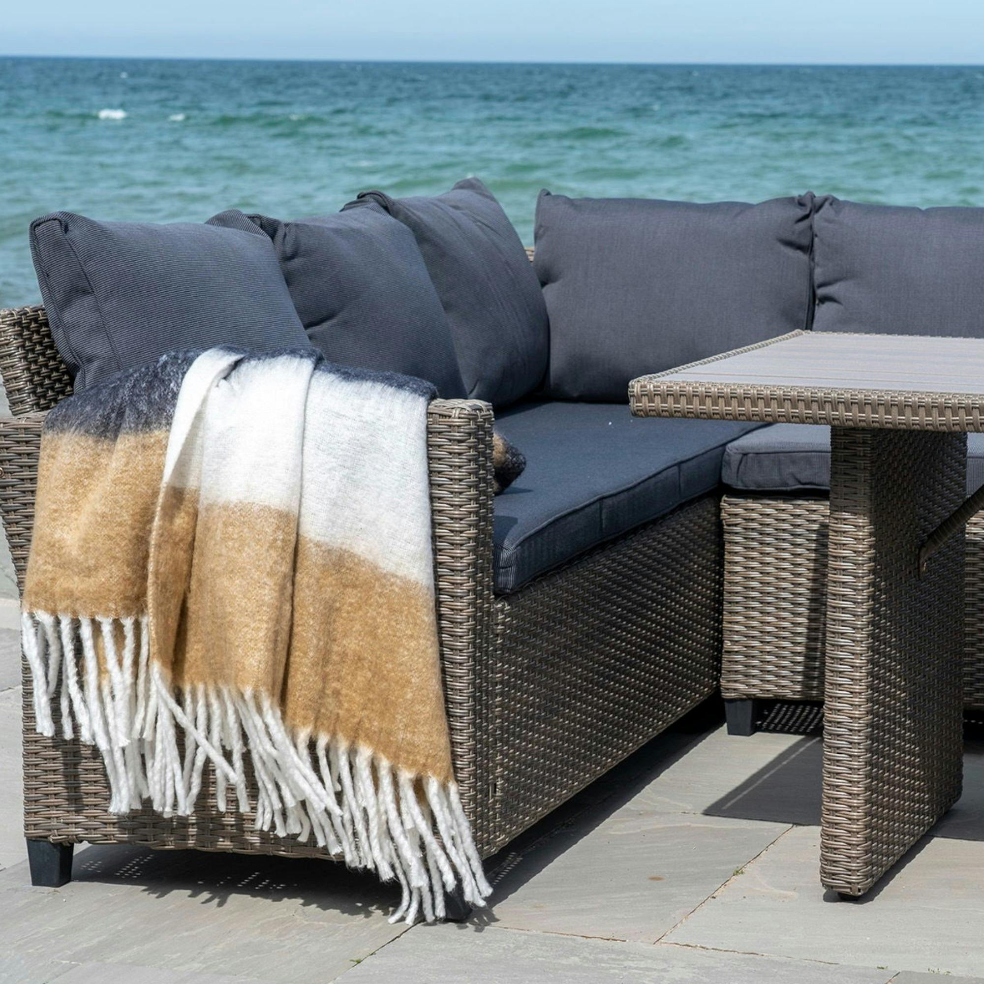 Plaid cosy à franges – 3 couleurs, 130x170 cm FALLON