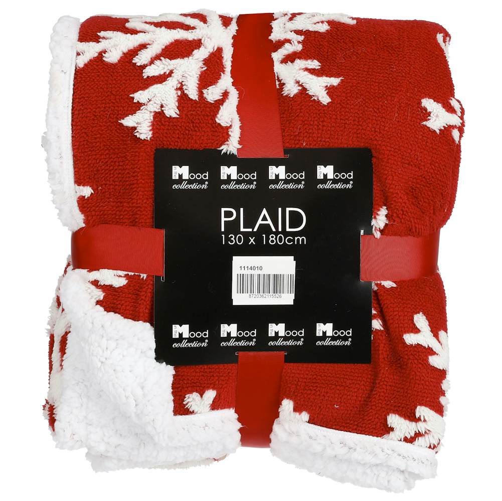 Plaid de Noël à flocons, rouge et blanc Plaids / Jetés Pier Import